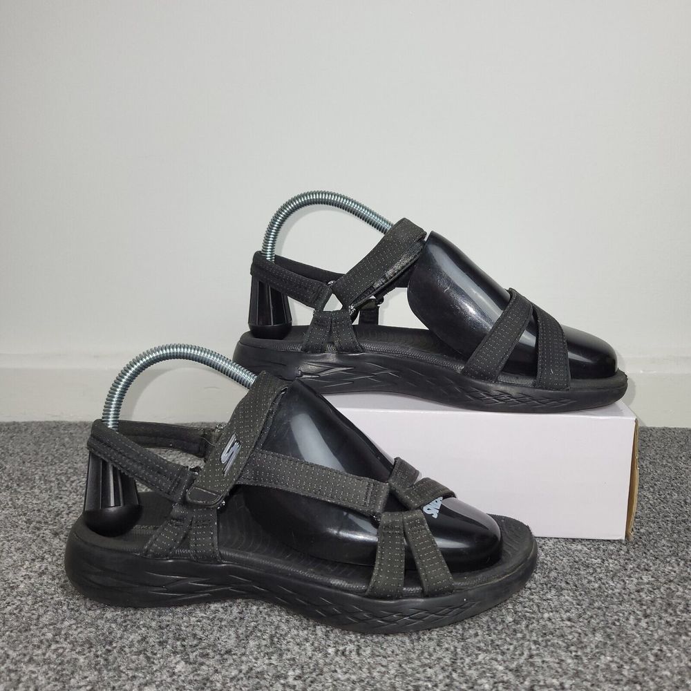 Skechers Women's On The Go 600 Brilliancy Black Sandals UK Size 4 - Picture 2 of 8
